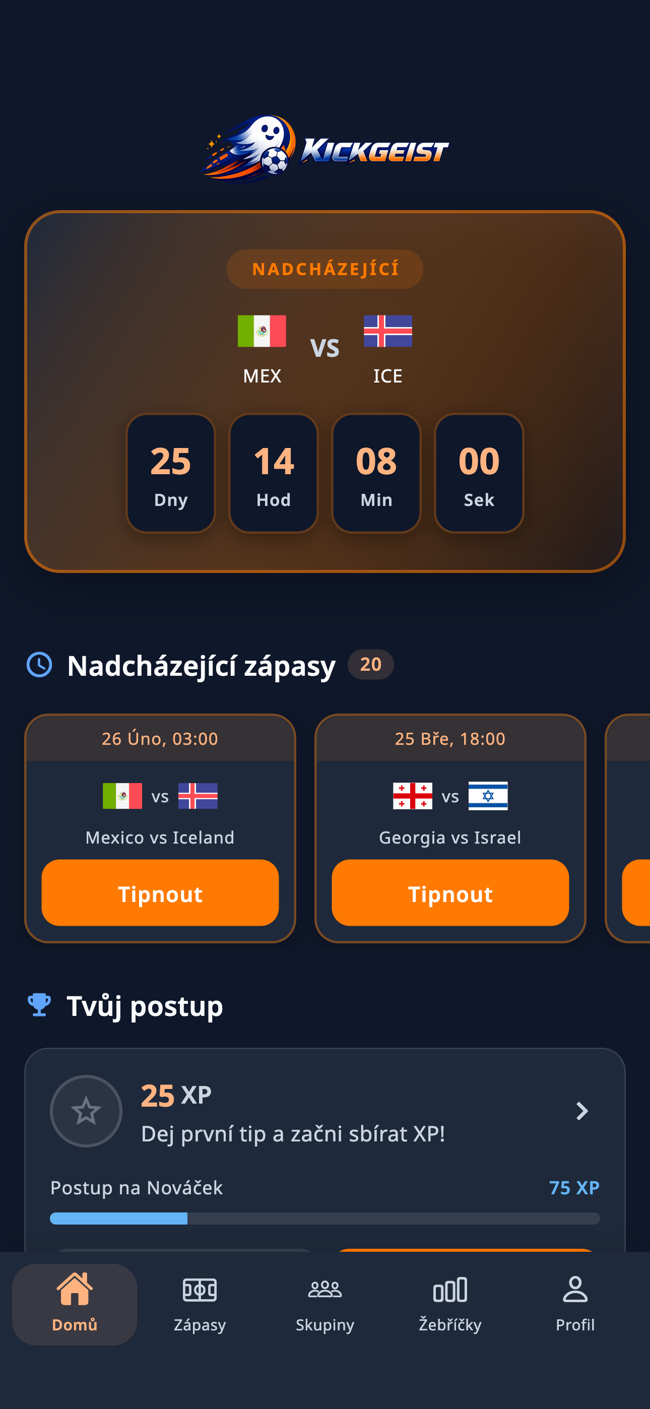 Kickgeist app screenshot