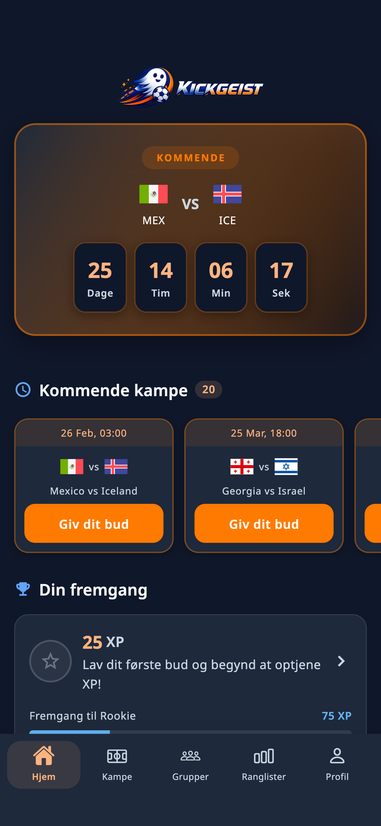 Kickgeist app screenshot