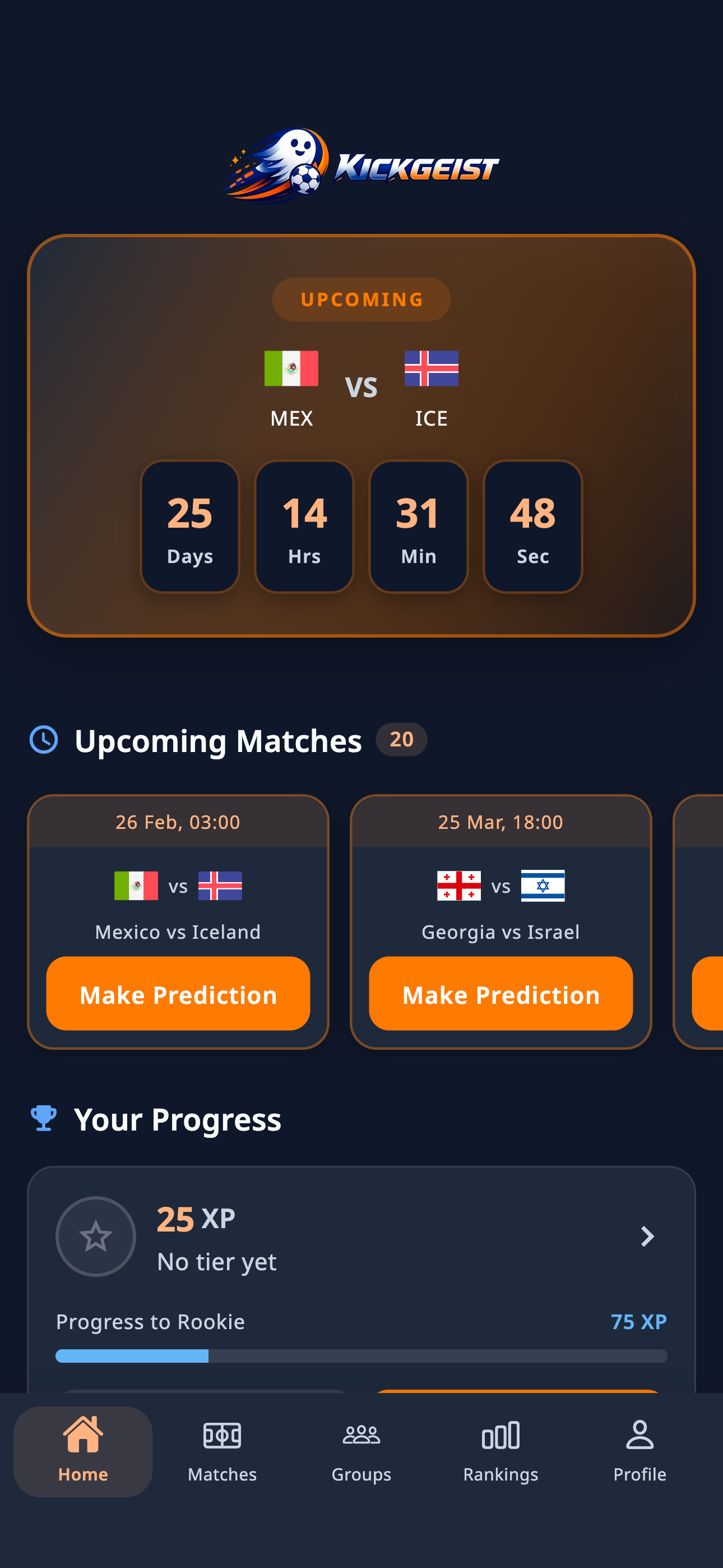 Kickgeist app screenshot