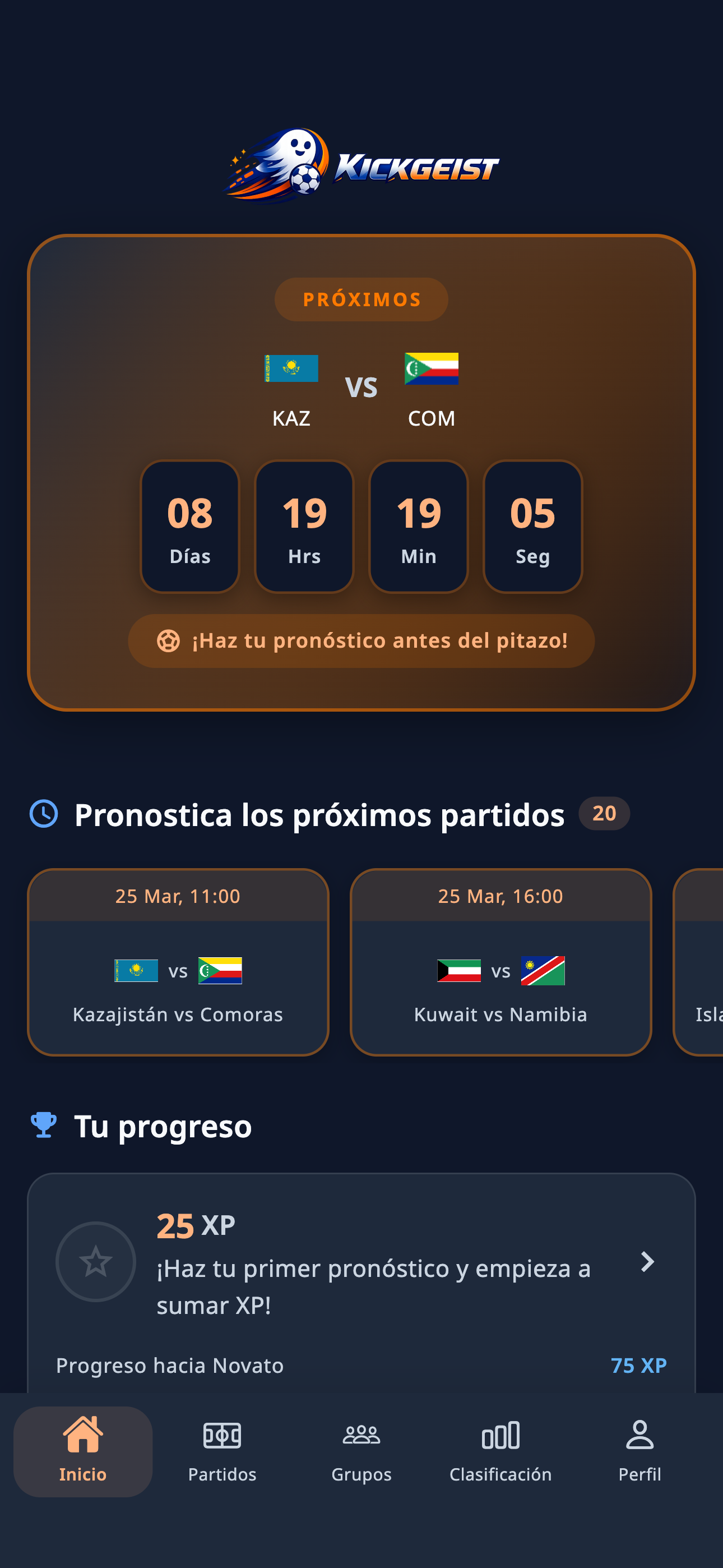 Kickgeist app screenshot