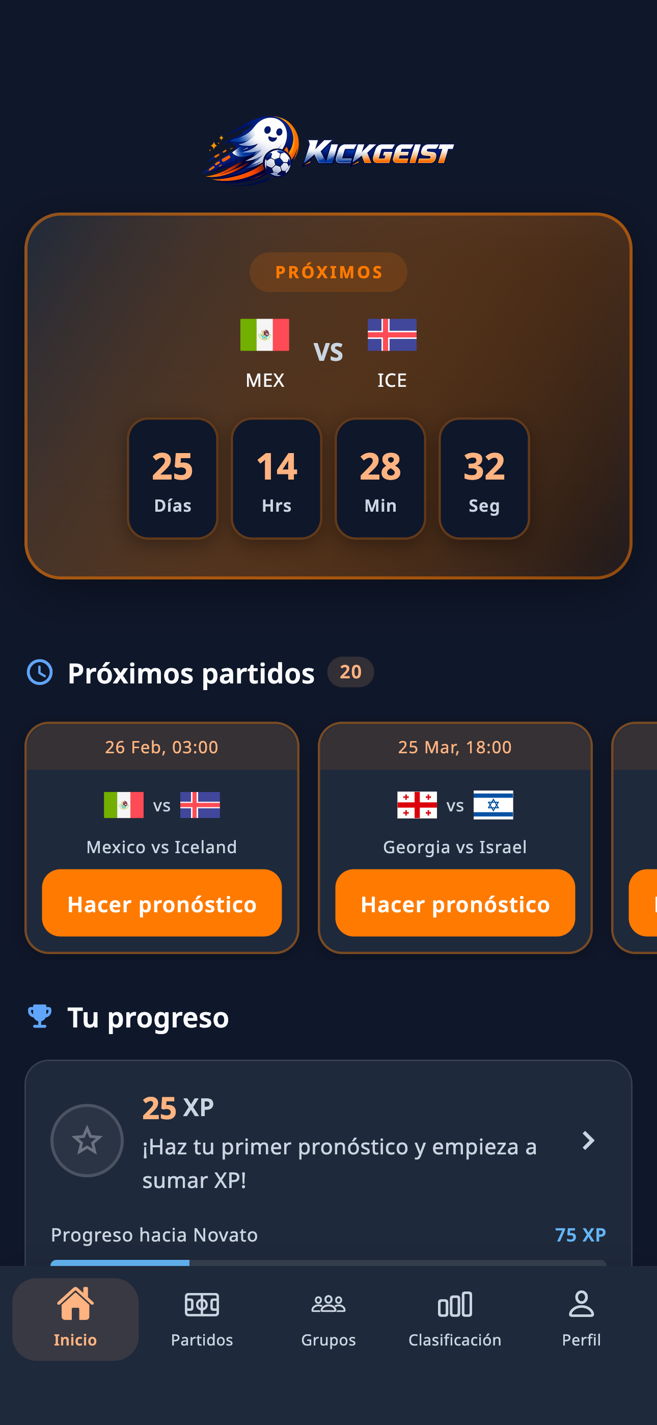 Kickgeist app screenshot