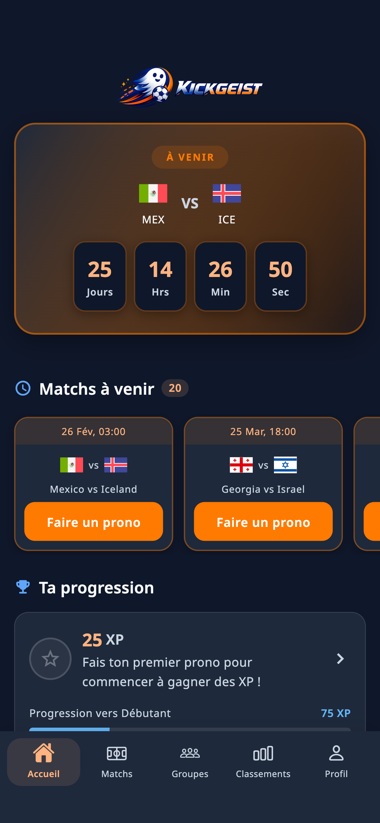 Kickgeist app screenshot