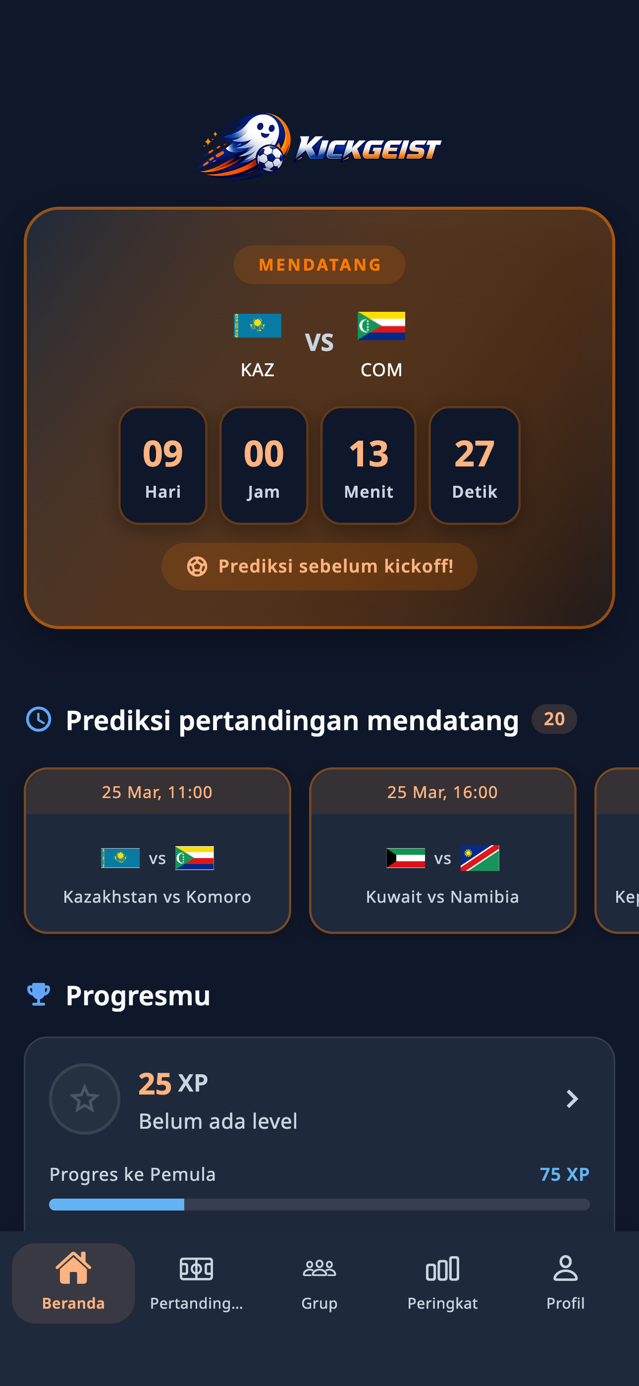Kickgeist app screenshot