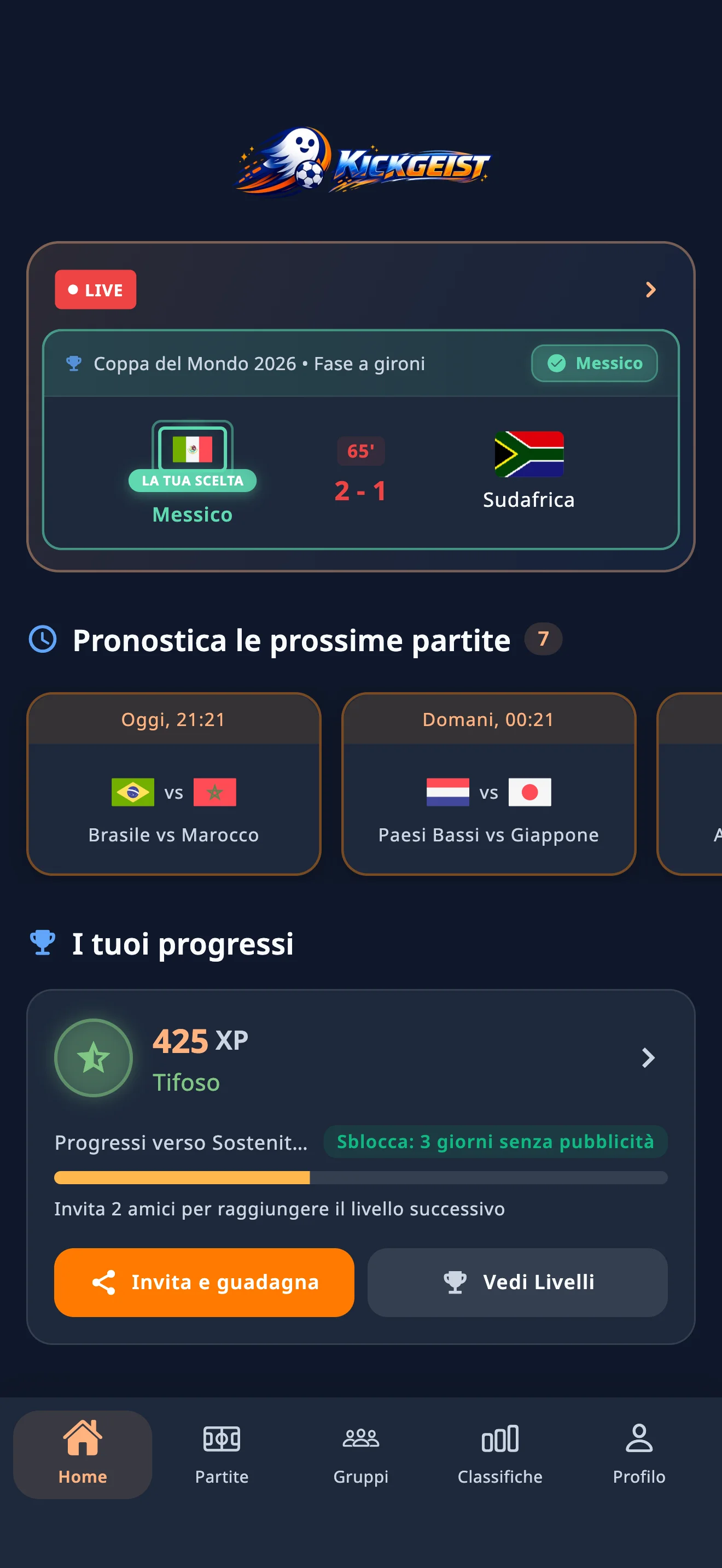 Kickgeist app screenshot