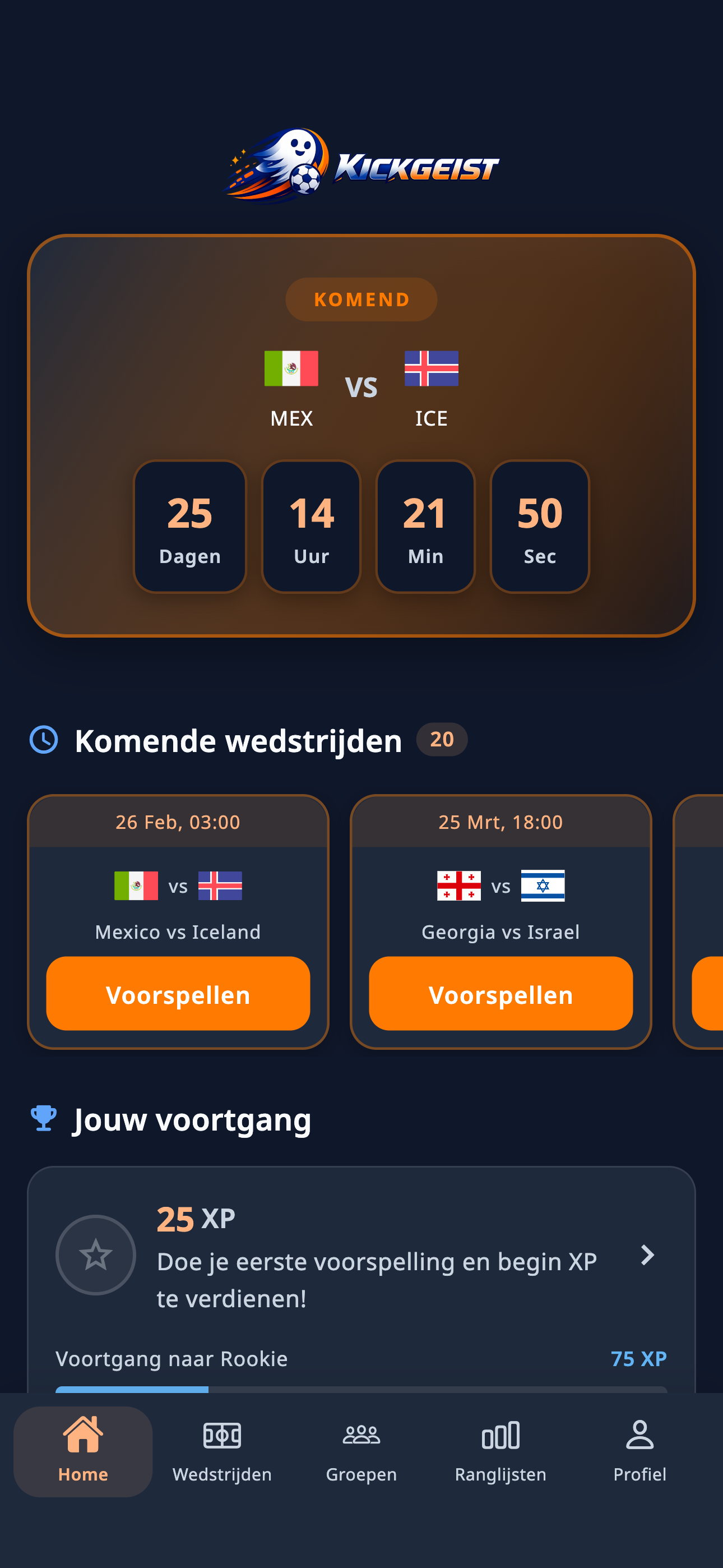 Kickgeist app screenshot