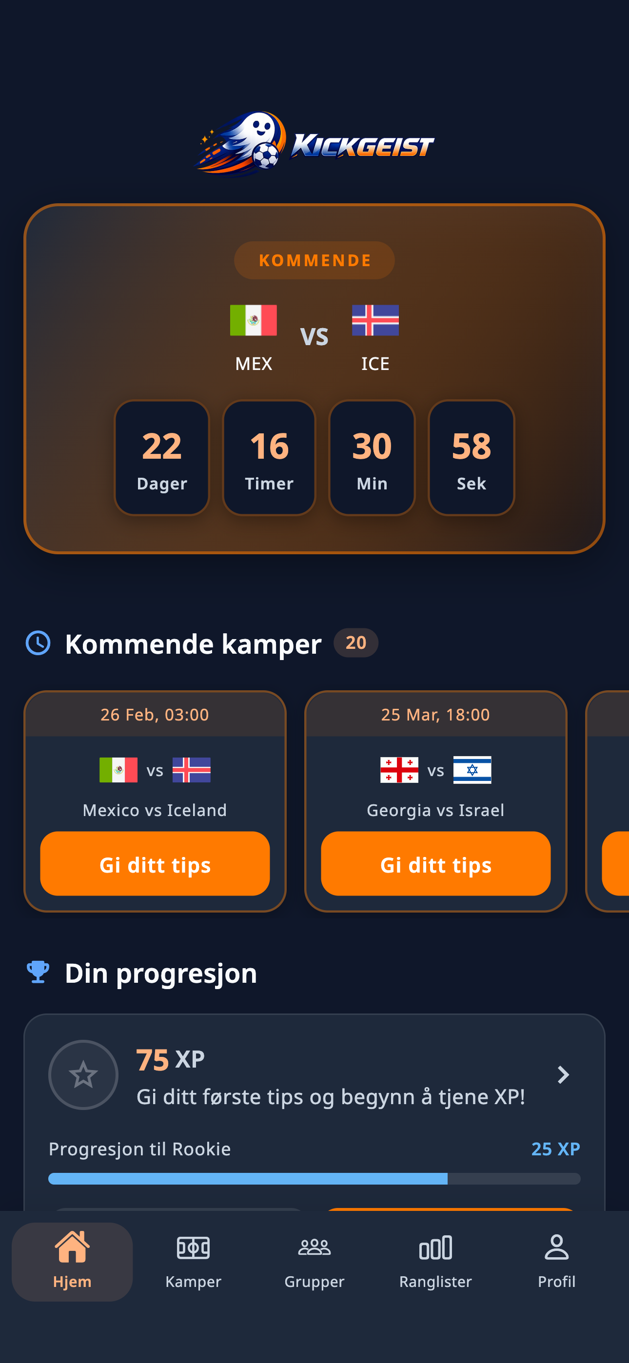 Kickgeist app screenshot