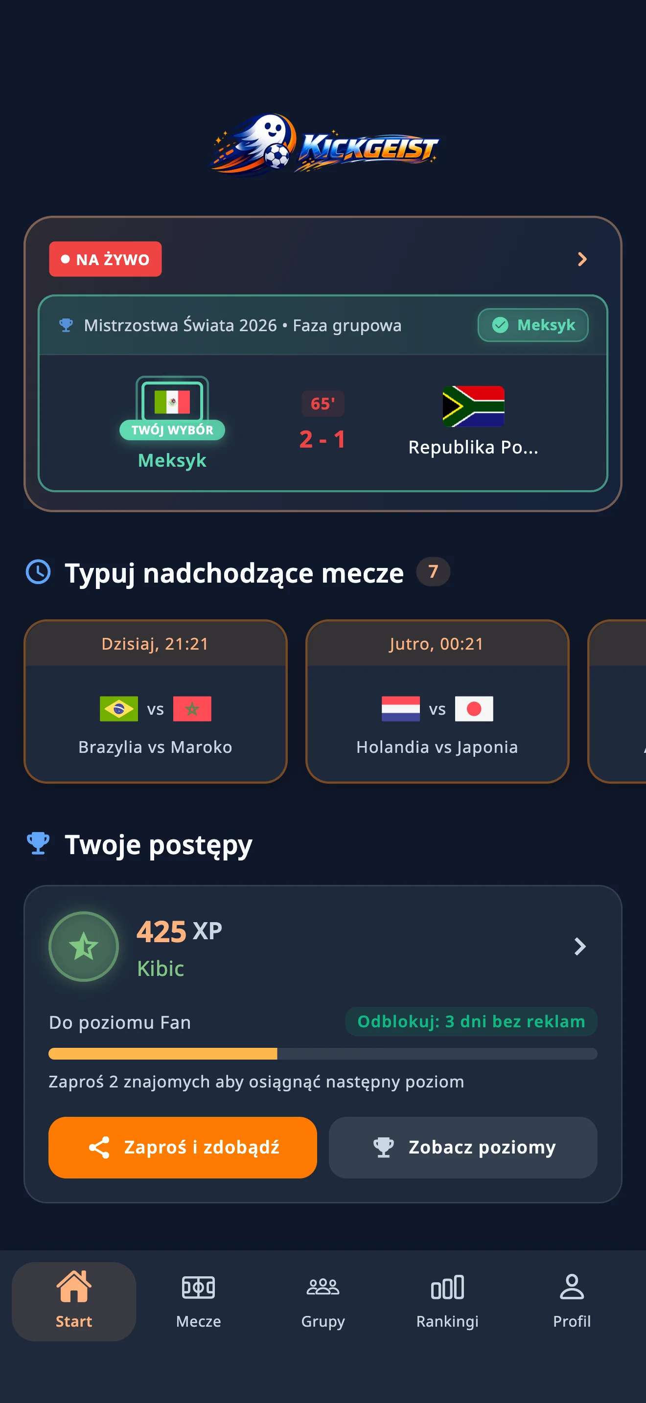 Kickgeist app screenshot