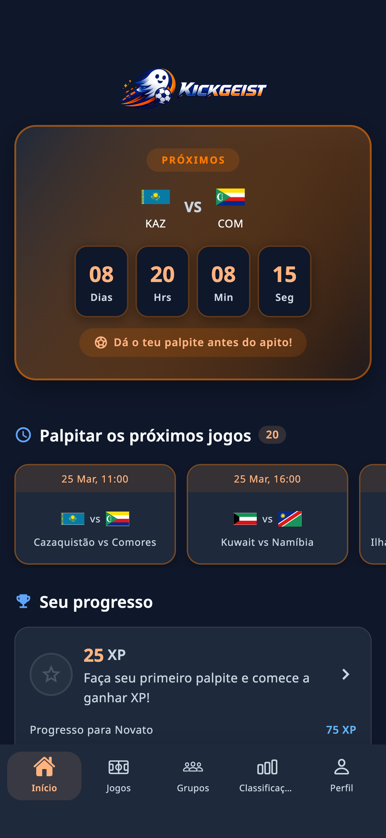 Kickgeist app screenshot