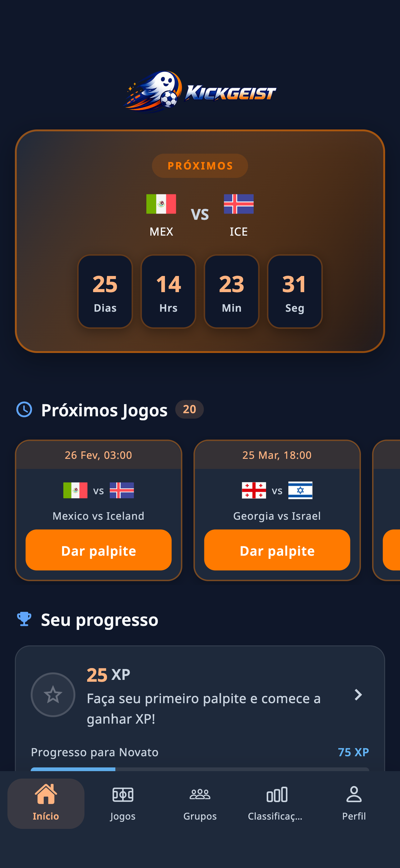 Kickgeist app screenshot