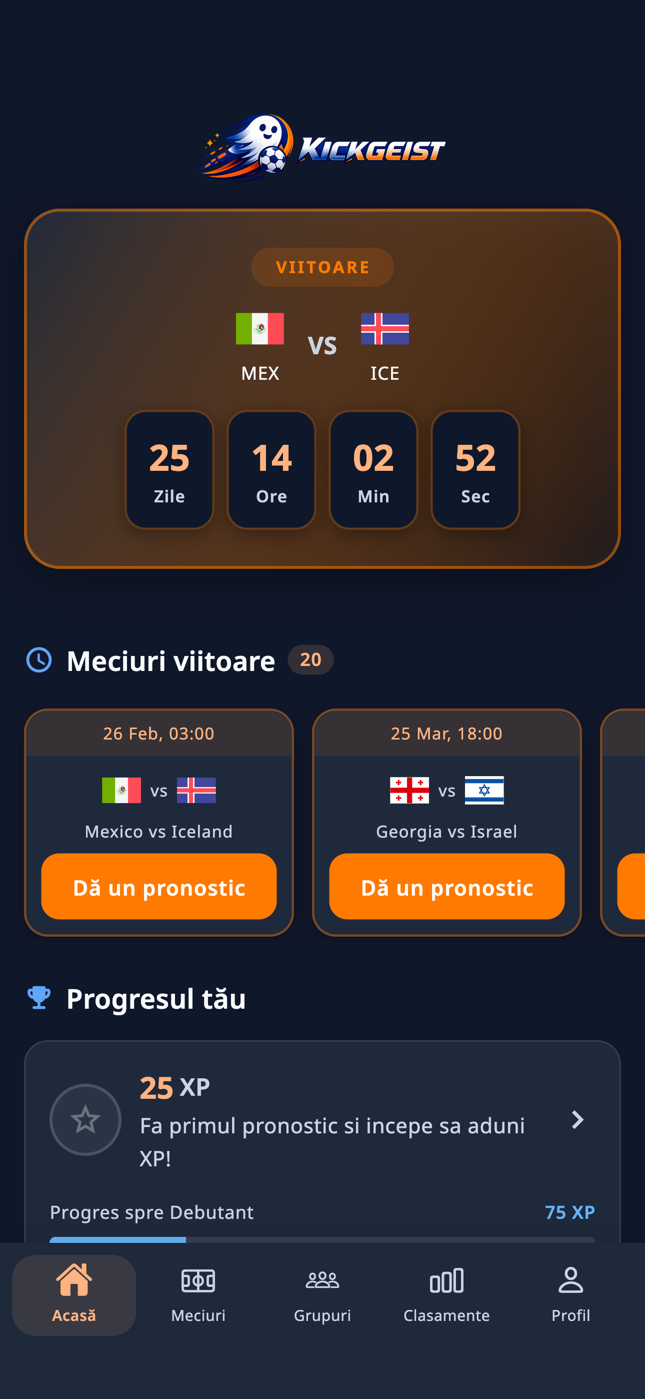 Kickgeist app screenshot