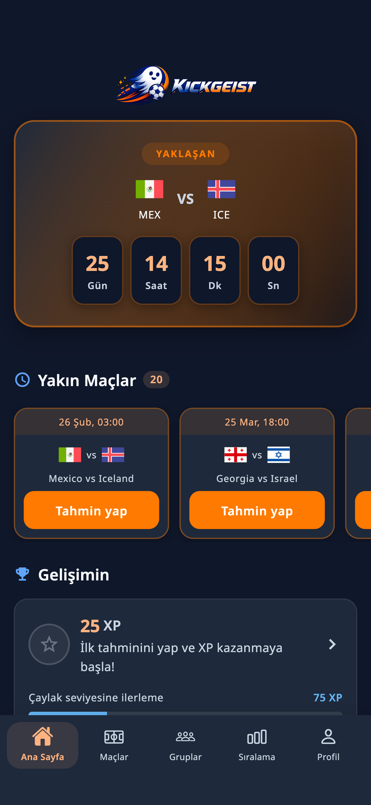 Kickgeist app screenshot